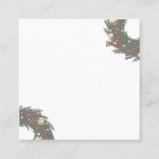 Christmas wreath with pine branches スクエア名刺 (裏面)