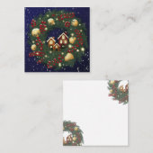 Christmas wreath with pine branches スクエア名刺 (正面/裏面)