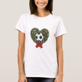 Christmas Wreath with Soccer Ball Tシャツ (正面)