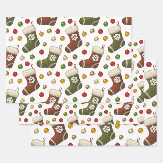 Christmas Wreaths ラッピングペーパーシート (セット)