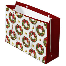 Christmas Wreaths ラージペーパーバッグ