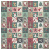 Christmas (Xmas) patchwork ファブリック (見本)