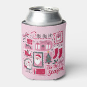 Christmas Xmas Trees Tis The Season Holiday Santa  缶クーラー (缶正面)