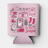 Christmas Xmas Trees Tis The Season Holiday Santa  缶クーラー (正面)