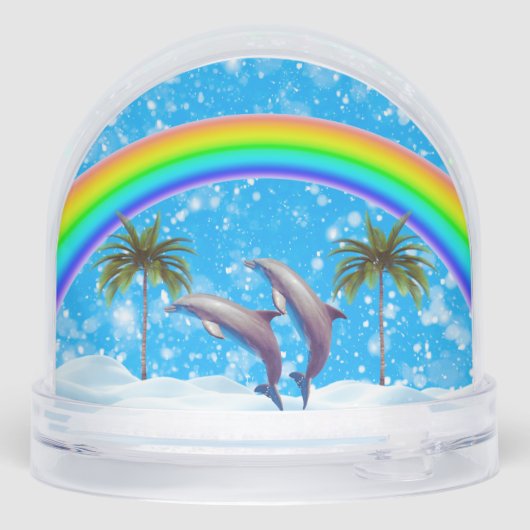 Christmas Y2K Dolphins Rainbow Snow Globe (裏面)