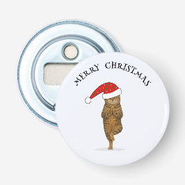 Christmas yoga cat your text 栓抜き