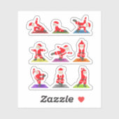 Christmas Yoga, Santa Practice Yogaクリスマス, Meditati シール (シート)