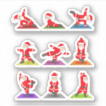 Christmas Yoga, Santa Practice Yogaクリスマス, Meditati シール<br><div class="desc">クリスマス・ヨガ、サンタプラクティスヨガクリスマス、瞑想Tシャツ</div>