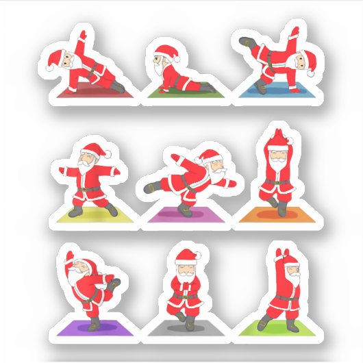 Christmas Yoga, Santa Practice Yogaクリスマス, Meditati シール (正面)