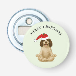 Christmas yoga spaniel your text 栓抜き
