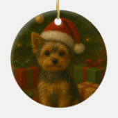 Christmas Yorkie セラミックオーナメント (裏面)