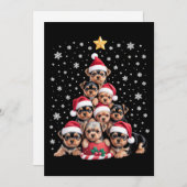 Christmas Yorkie Dogs Lover Tree Xmas Pet Animal 招待状 (正面/裏面)