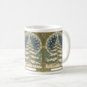 Christmas Yule Tree Snowflakes and Stars Art Nouve コーヒーマグカップ (正面右)