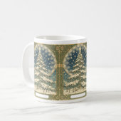 Christmas Yule Tree Snowflakes and Stars Art Nouve コーヒーマグカップ (正面左)