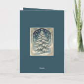 Christmas Yule Tree With Snow Laden Branches シーズンカード (裏面)