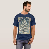 Christmas Yule Tree With Snow Laden Branches Tシャツ (正面フル)