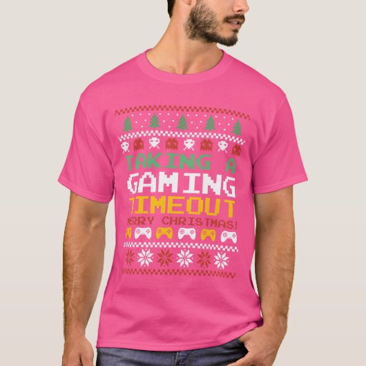 Christmasaking a Gamingimeout Video Game girl Tシャツ (正面)