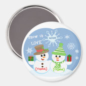 ChristmasCustom雪カップル磁石 マグネット (正面/裏面)