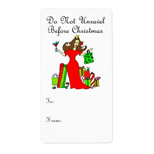 ChristmasGiftラベルの前に展開しない ラベル (正面)