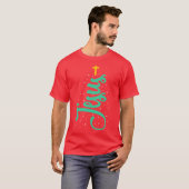 Christmasree Jesus Christ Christian Cross Nativity Tシャツ (正面フル)