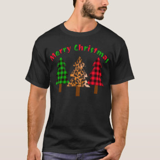 Christmasree Merry Christmas Plaid Christmas Joy f Tシャツ
