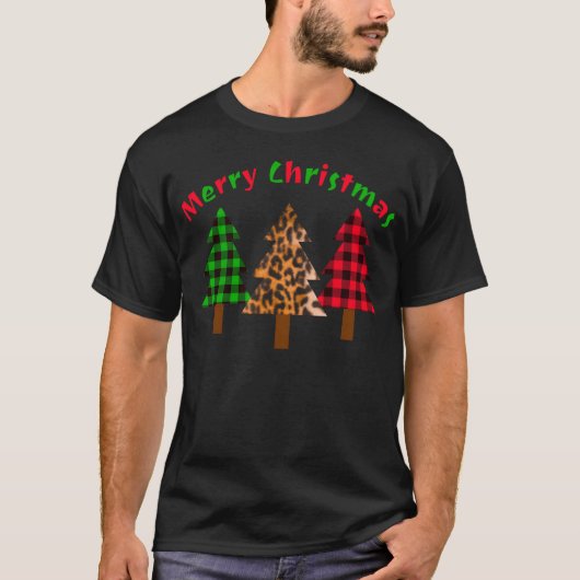 Christmasree Merry Christmas Plaid Christmas Joy f Tシャツ (正面)