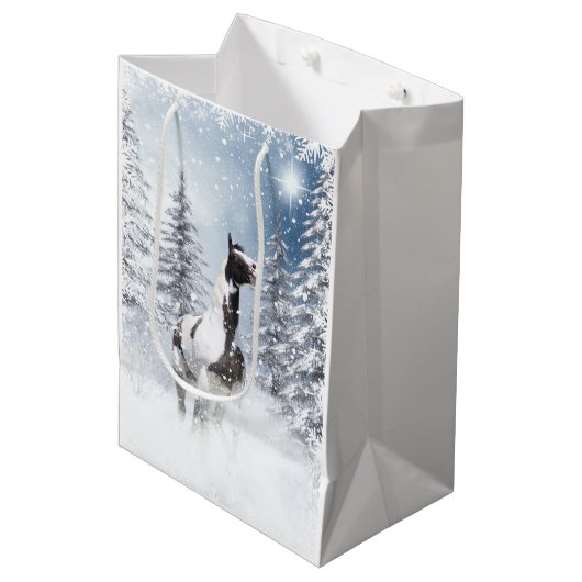 Christmassyのペンキの馬 ミディアムペーパーバッグ (正面アングル)