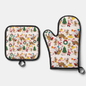 christmast pattern  鍋つかみ&鍋敷きセット (正面)