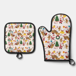 christmast pattern  鍋つかみ&鍋敷きセット