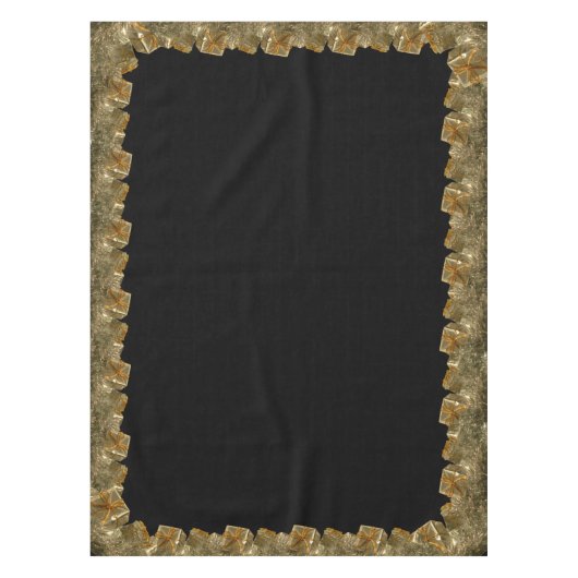 ChristmasTableclothの黒い休日のテーブルクロス テーブルクロス (正面)