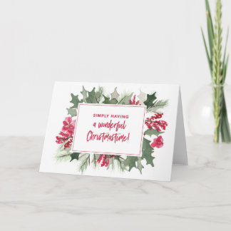 Christmastimeすばらしいカードを単に持っていること シーズンカード