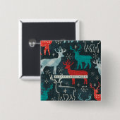 Christmastimeのメリーなトナカイ 缶バッジ (正面&裏面)