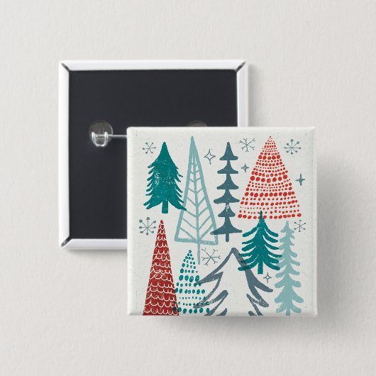 Christmastimeのメリーな木 缶バッジ (正面&裏面)