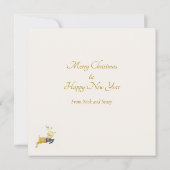 Christmastime Deer Yellow Cream Flat Card (裏面)