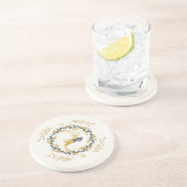 Christmastime Deer Yellow Cream Sandstone コースター (側面)