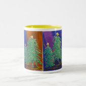 ChristmasTreesの絵画 ツートーンマグカップ (中央)