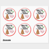 Christmasy Thank You Stickers ラウンドシール (シート)