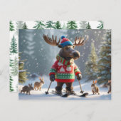 Christmoose and Friends Christmas Personalized  ポストカード (正面/裏面)