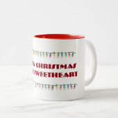 *** CHRISTMS メリー SWEETHEART**ライト付きマグカップ ツートーンマグカップ (正面右)