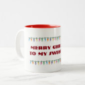 *** CHRISTMS メリー SWEETHEART**ライト付きマグカップ ツートーンマグカップ (正面左)
