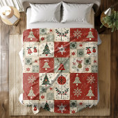Christms Patchwork Quilt Fleece Blanket フリースブランケット
