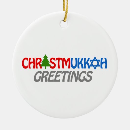 CHRISTMUKKAHの挨拶- .PNG セラミックオーナメント (正面)