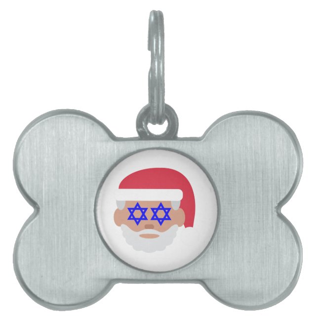 christmukkahサンタクロース絵文字 ペットネームタグ (正面)