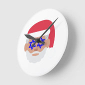 christmukkahサンタクロース絵文字 ラウンド壁時計 (傾斜)