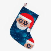 christmukkah santa emoji スモールクリスマスストッキング (正面 (吊り時))