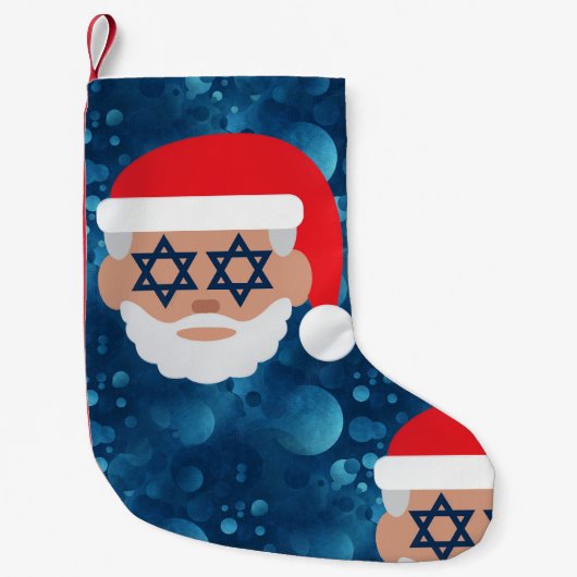 christmukkah santa emoji スモールクリスマスストッキング (正面)
