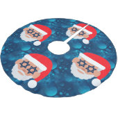 christmukkah santa emoji ブラッシュドポリエステルツリースカート (アングル)