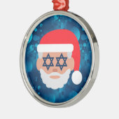 christmukkah santa emoji メタルオーナメント (左)