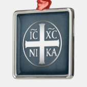 Christogram ICXC NIKAイエス・キリストは征服します メタルオーナメント (左)