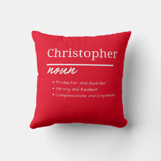 Christopher、男のパーソナライズされた子の定義 クッション